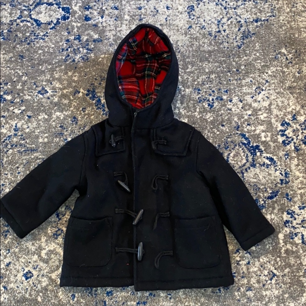 Navy wool toggle coat